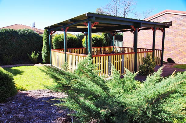 Gazebo with seating for 8 people to enjoy a local wine and snacks